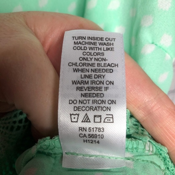 Maurices Adjustable Tank Top Green with White Polka Dots Size Small - Picture 4 of 6